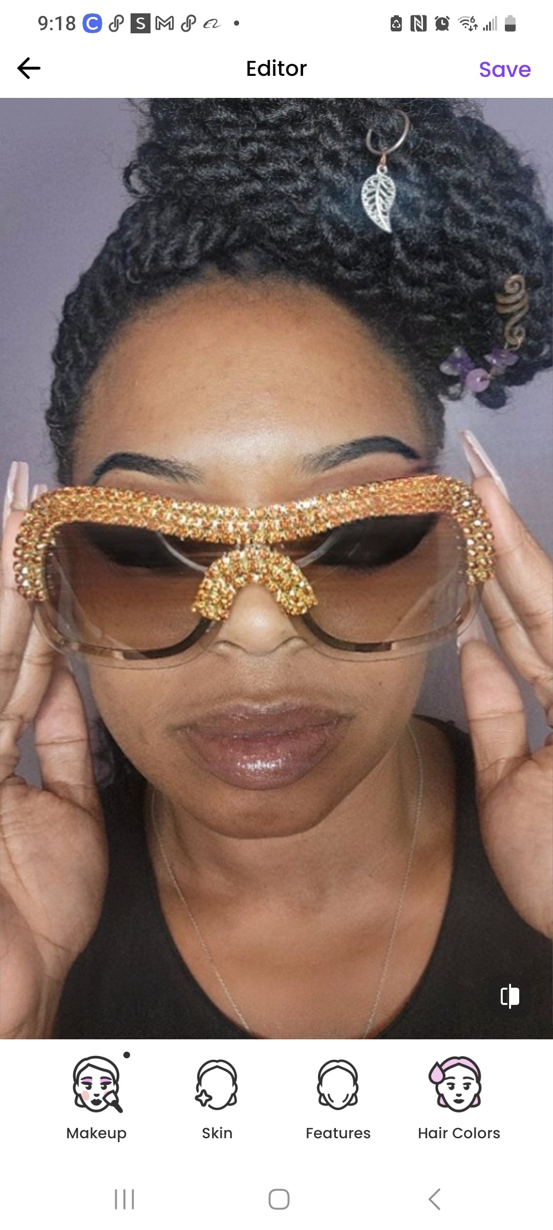 CHAMPAGNE ITALY GLAM GOLD RHINESTONE SUNGLASS Silver and Gold Rhinestone Champagne Glasses - Glam  main image 4