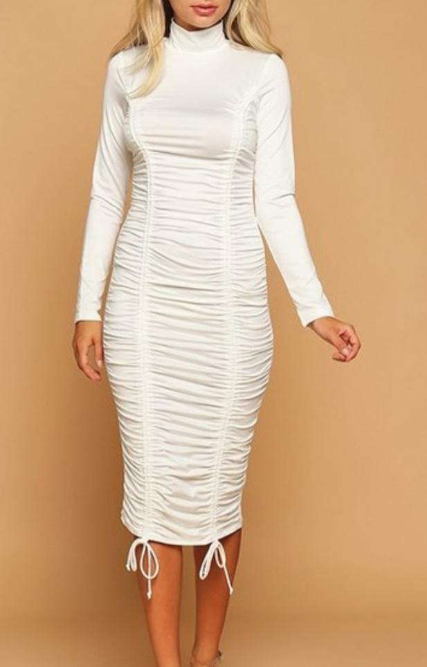 THE DRAWSTRING RUCHED DRESS