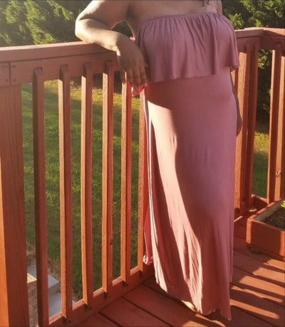 Curvy: Sexy Mauve Off The Shoulder Dress